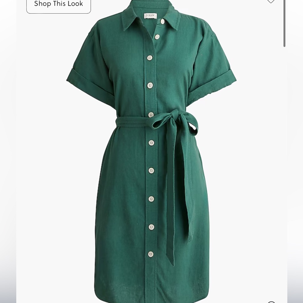 Jcrew Factory Green Button-Up Dress